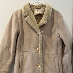Talbots Petites Tan Lined Peacot Jacket